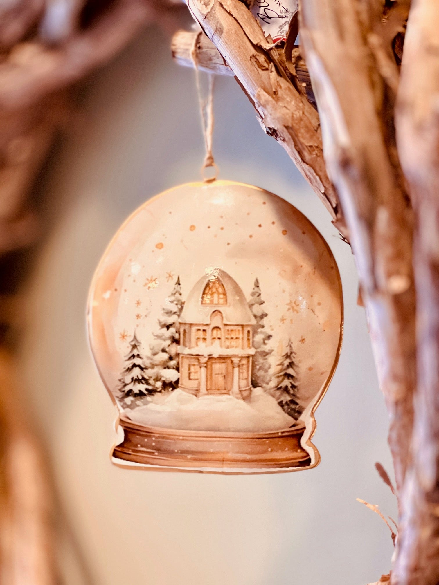 Adorno Navidad Casita con Nieve